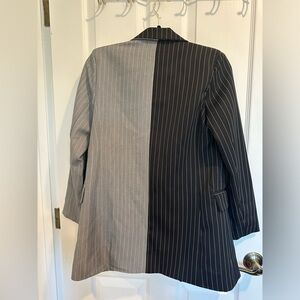 Stylish The Kript half black half gray Oversized Blazer